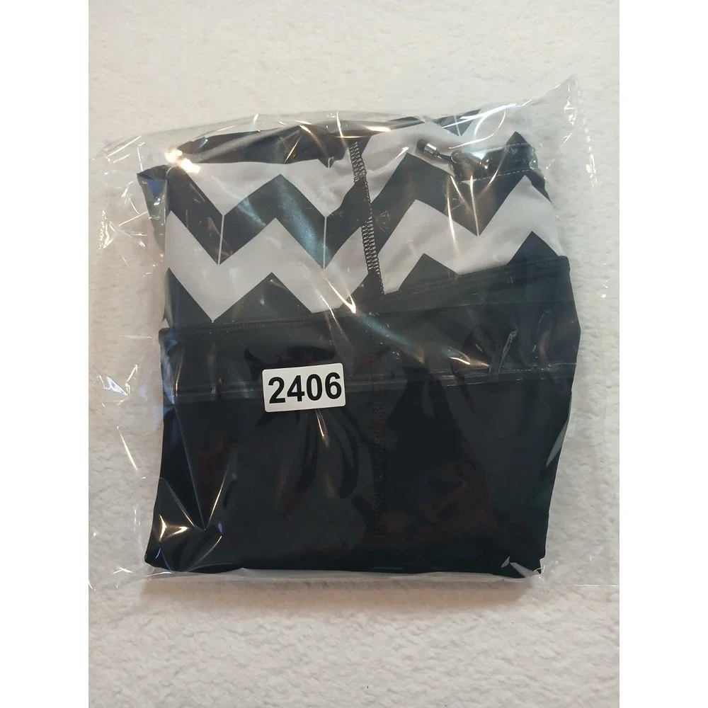 Lululemon Run For Your Life Crop Size 10 Leggings Chevron Black‎ Yoga Running